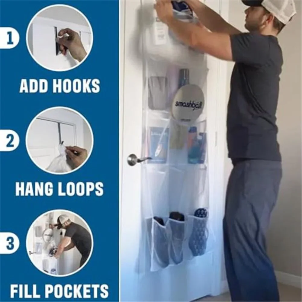 Over The Door Organizer 15 Pocket Mesh Hanging Storage Cruise Cabin